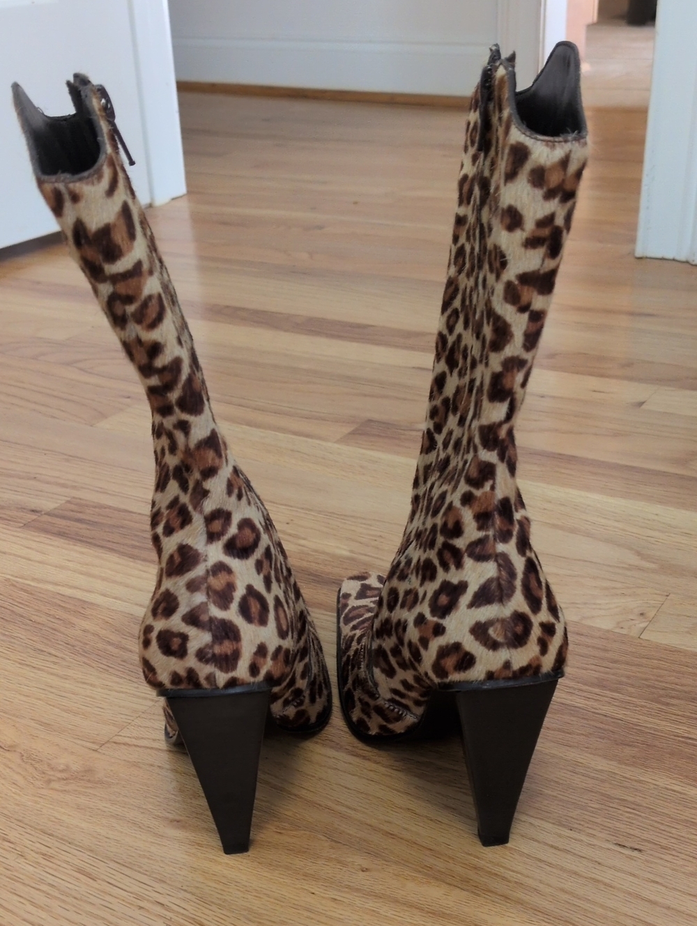 Dolce Vita Animal Print Square Toe Boots - Picture 6 of 12